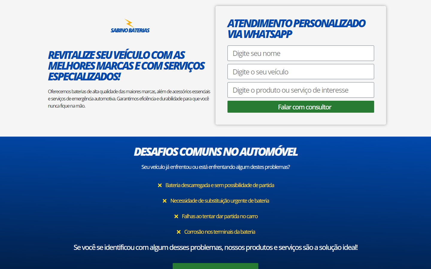 Site Sabino Baterias